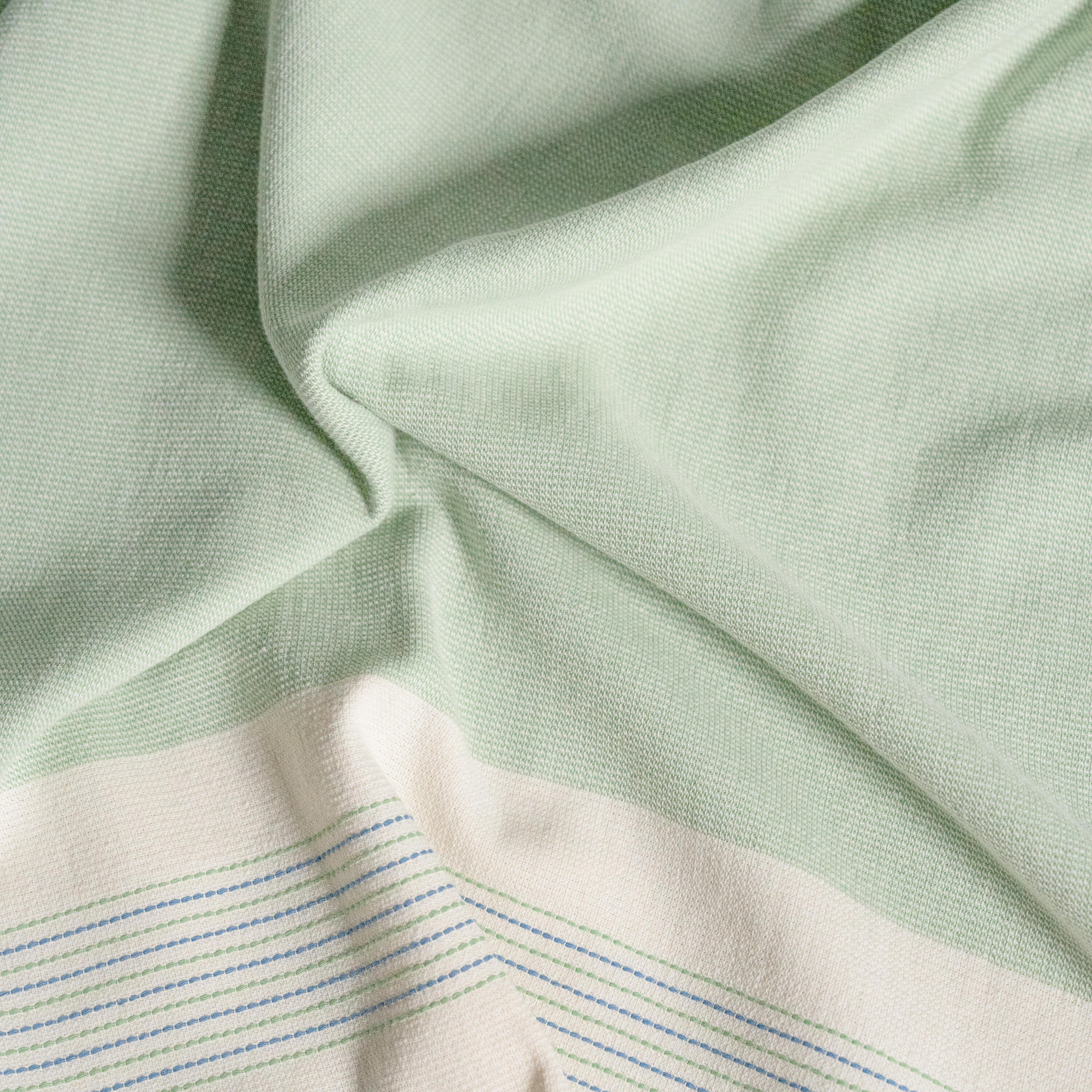 Toalha Fouta 140x190 Algodão BCI - Riscas Verde 3/6