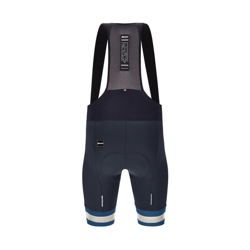 Salopette Ciclismo Estiva Santini Uomo Race Grigio Blu Fondello Endurance C3