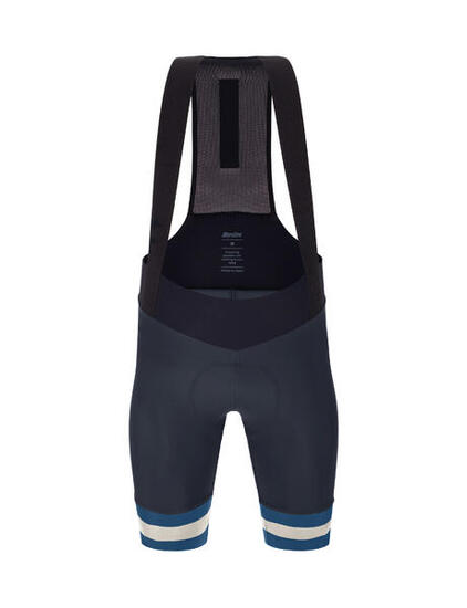 Salopette Ciclismo Estiva Santini Uomo Race Grigio Blu Fondello Endurance C3