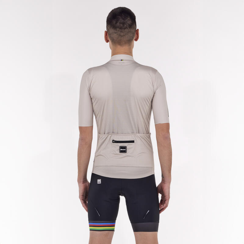 Maglia Ciclismo Uomo Santini Color Cappuccino UCI Rainbow