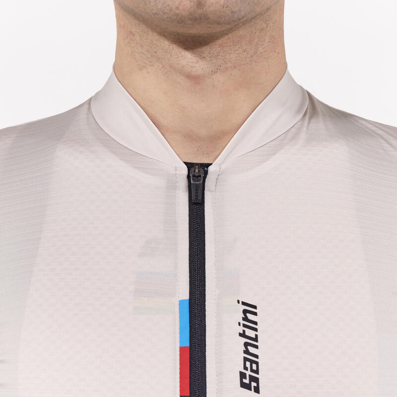 Maglia Ciclismo Uomo Santini Color Cappuccino UCI Rainbow