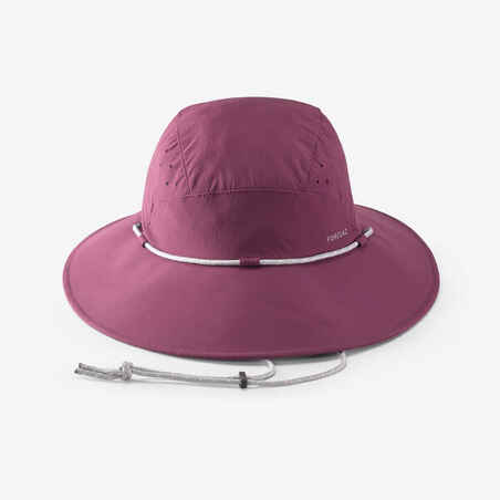 Vijoličen ženski pohodniški klobuk MT500 