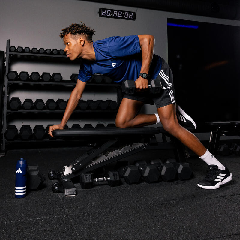 T-SHIRT DE FITNESS CARDIO ADIDAS HOMME BLEU