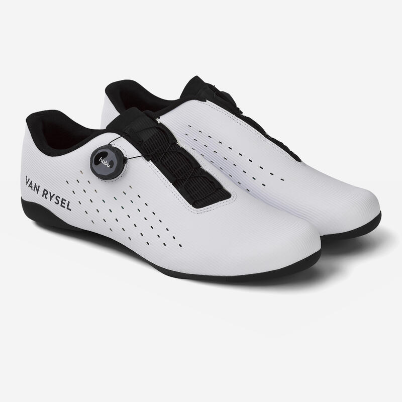 Scarpe ciclismo bici da corsa adulto Van Rysel NCR bianche