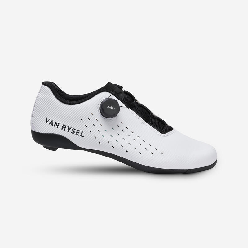 Scarpe ciclismo bici da corsa adulto Van Rysel NCR bianche