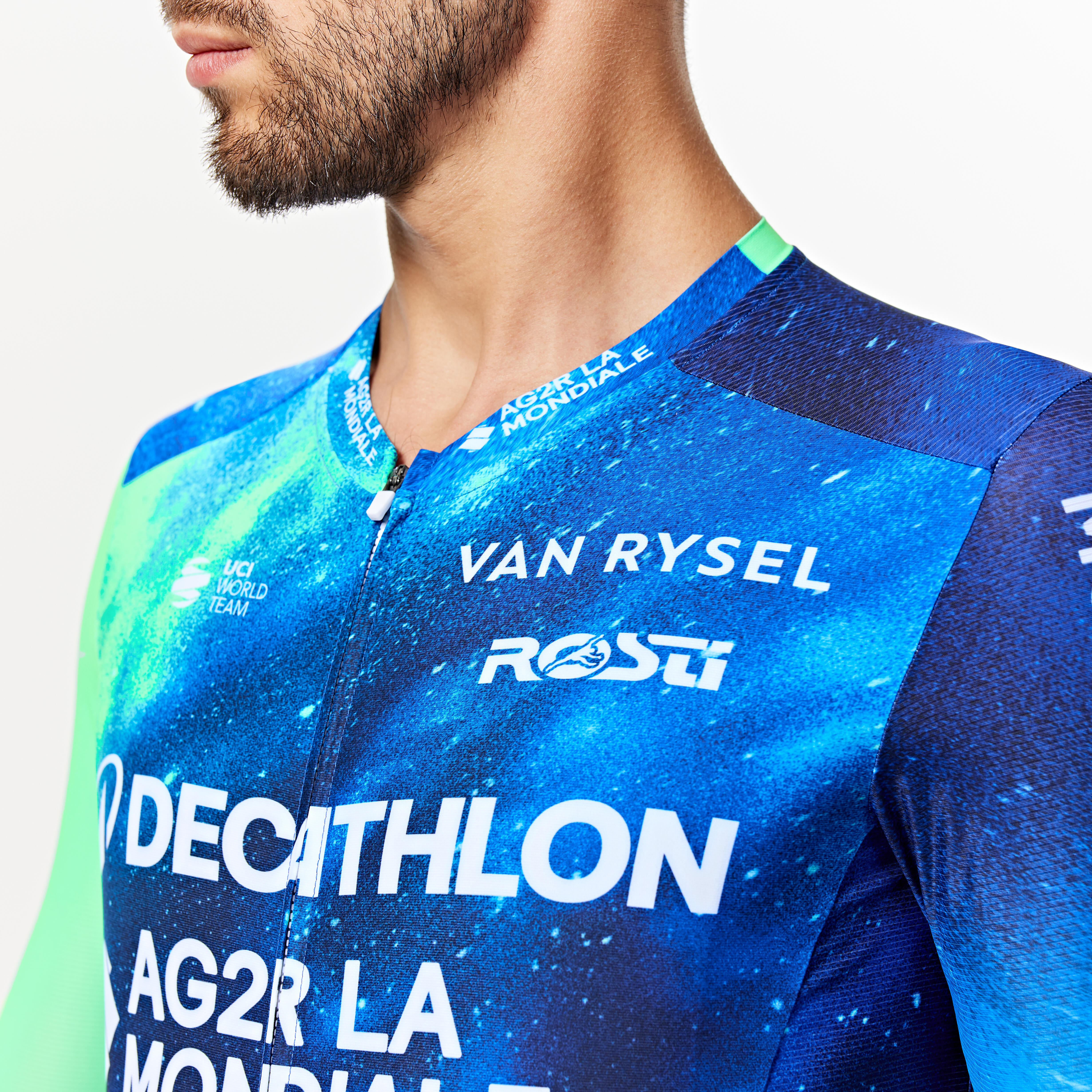 Short Sleeved Road Cycling Jersey Decathlon AG2R La Mondiale Team Replica