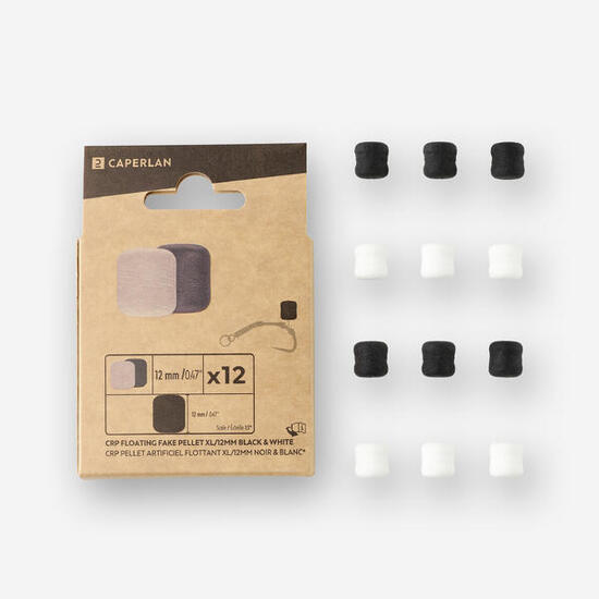 Pellet galleggiante carp fishing 12mm bianco-nero x12