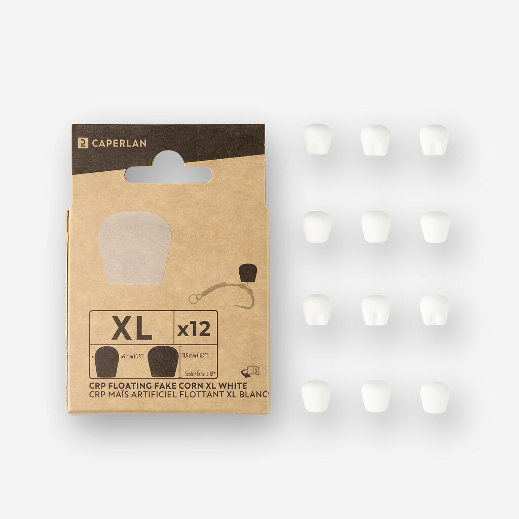 Plávajúca kukurica XL biela na lov kaprov 12 ks