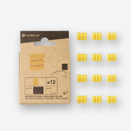 Triple-Mais Karpfenangeln gelb 12 Stk.