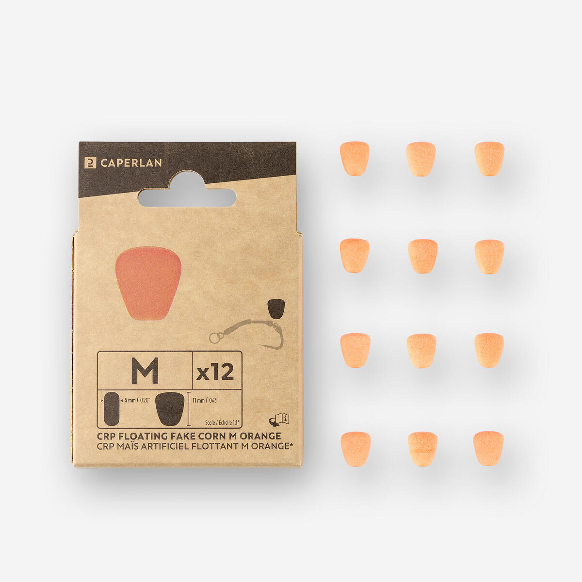 Maïs flottant M orange x12 Pêche de la carpe