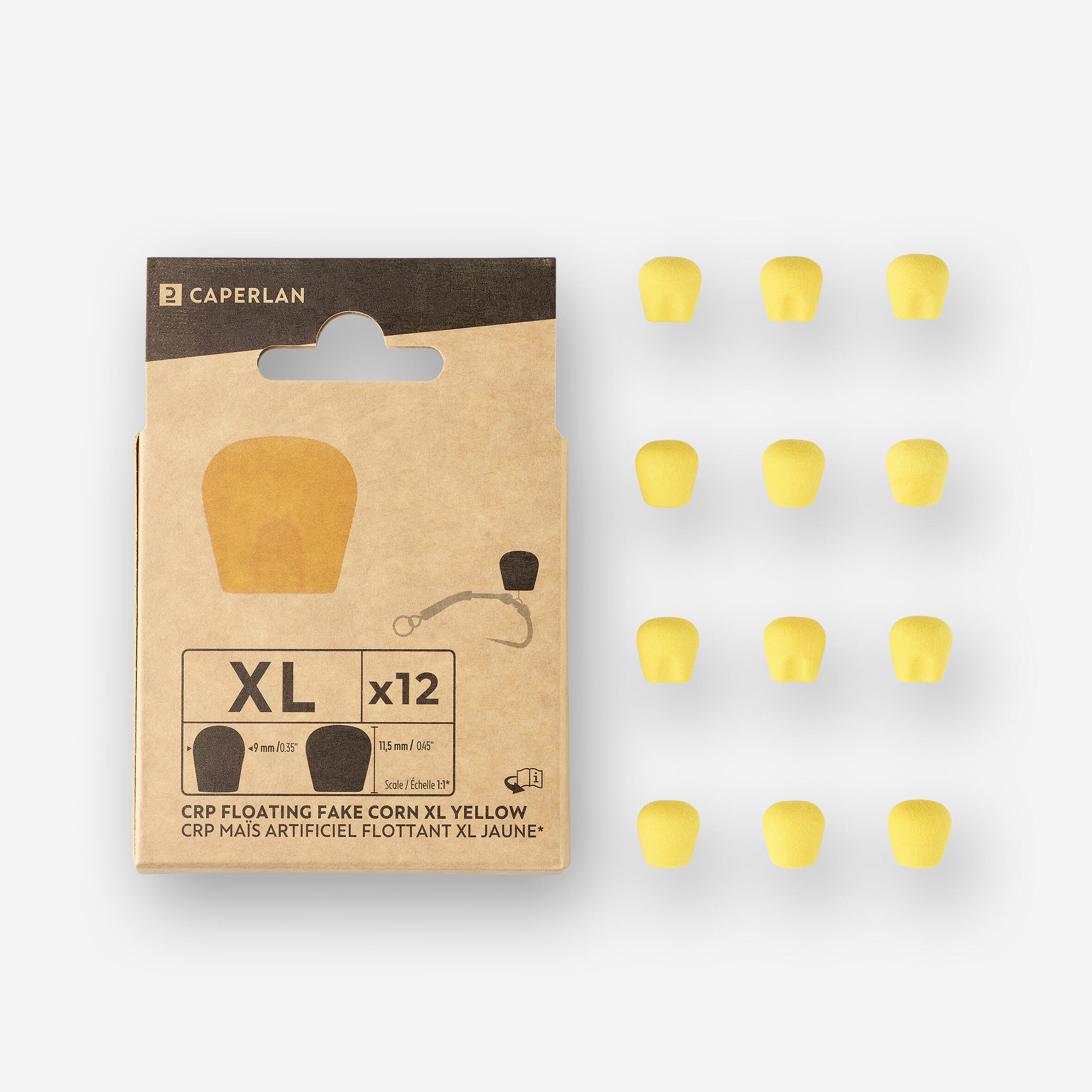 Floating corn XL yellow x12 Carp fishing