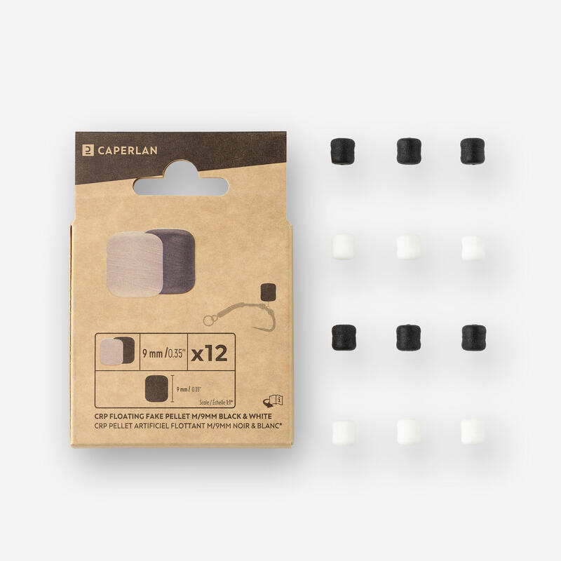 Pellet flottant 9mm blanc/noir x12 Pêche de la carpe