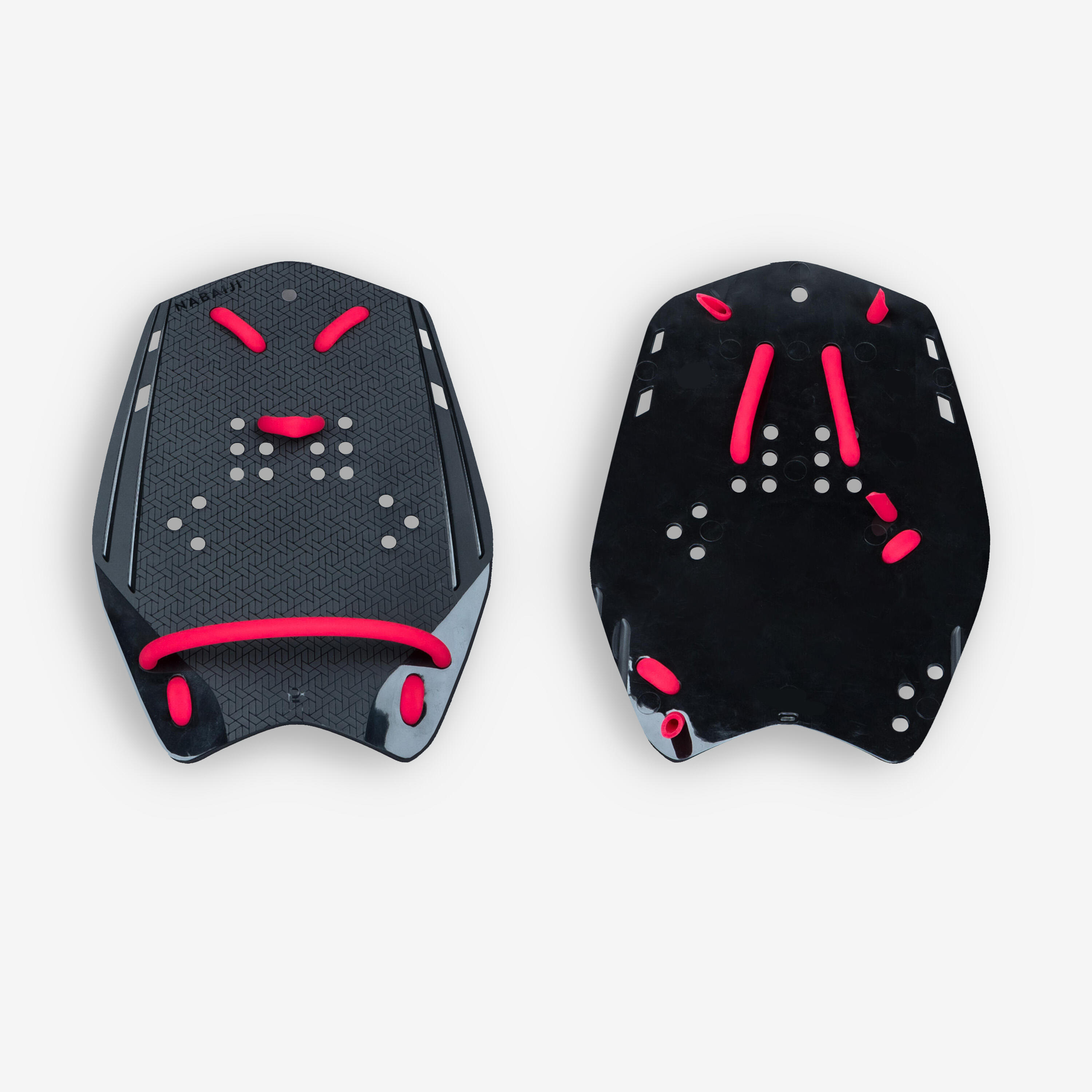 NABAIJI SWIMMING HAND PADDLES 900 L BLACK RED