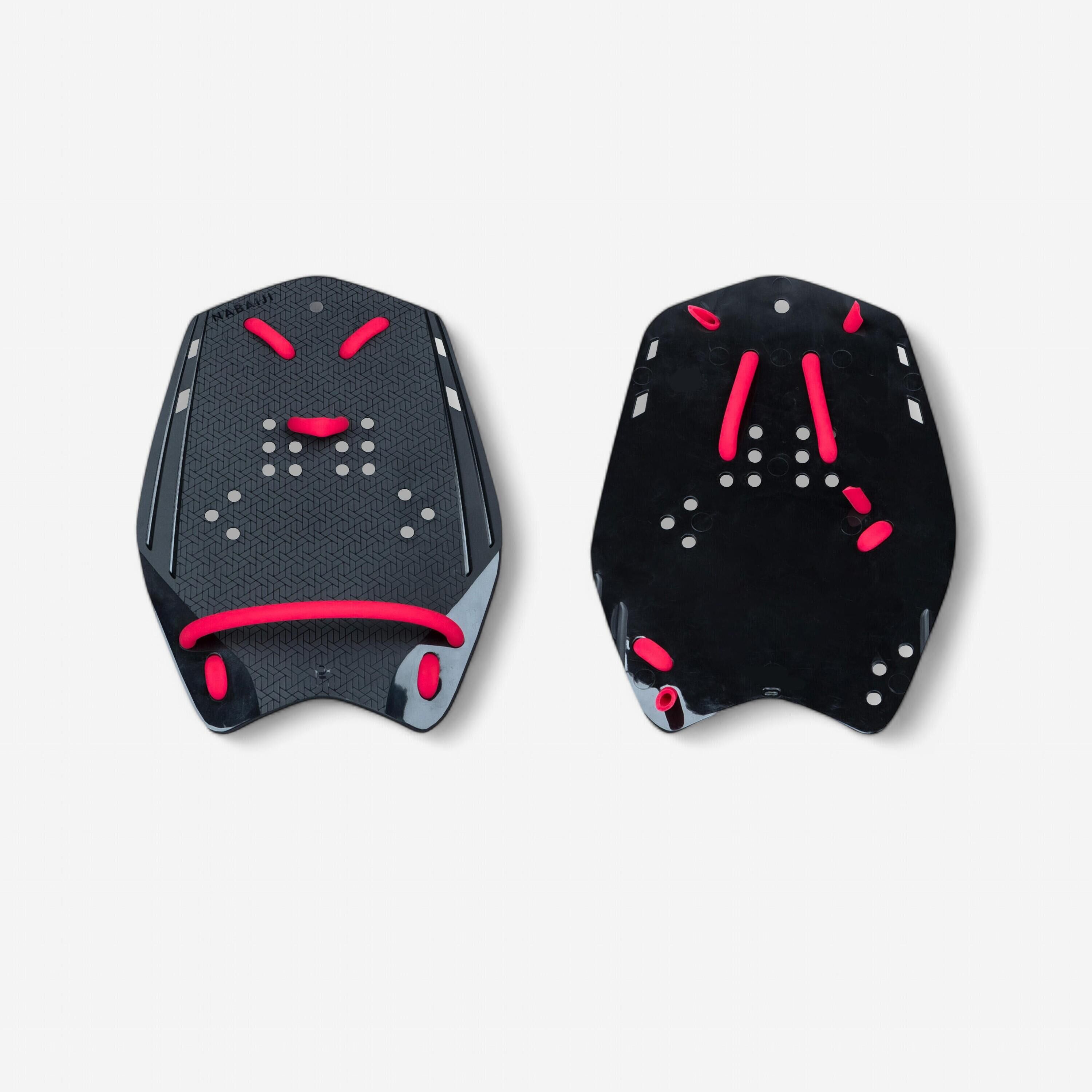 NABAIJI SWIMMING HAND PADDLES 900 L BLACK RED