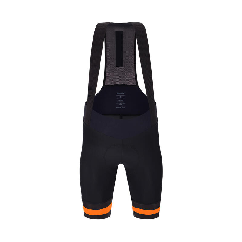 Salopette Ciclismo Estiva Santini Uomo Race Nero Arancione Fondello Endurance C3