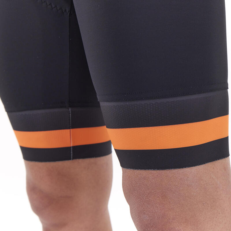 Salopette Ciclismo Estiva Santini Uomo Race Nero Arancione Fondello Endurance C3