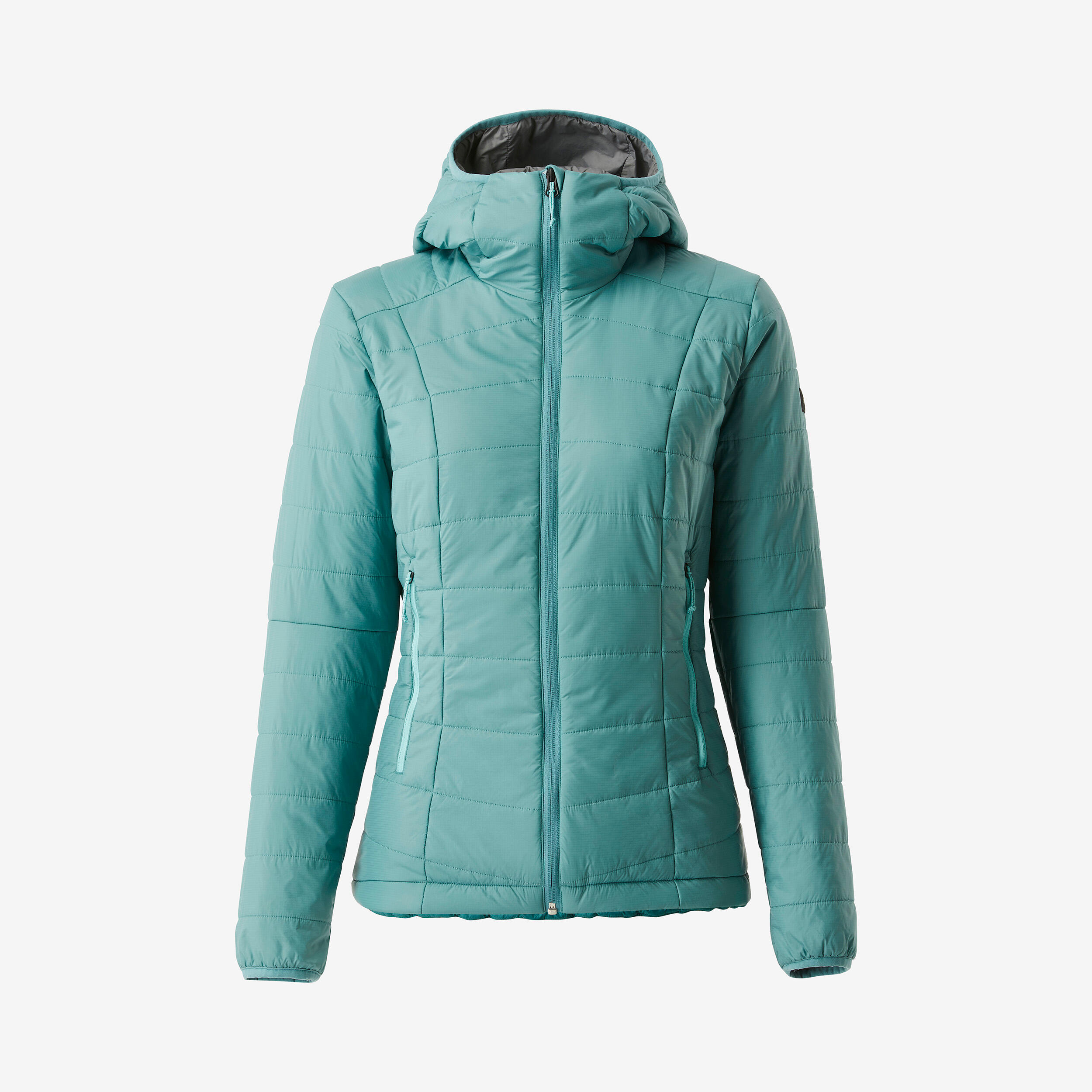 Trekking-Daunenjacke MT100 mit Kapuze für Damen, Blau 18/19