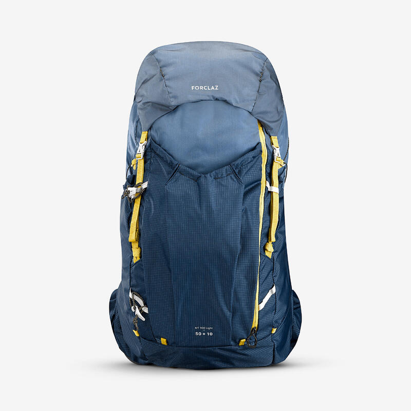 Mochila de trekking ultraligera 50L+10L Forclaz MT900 azul