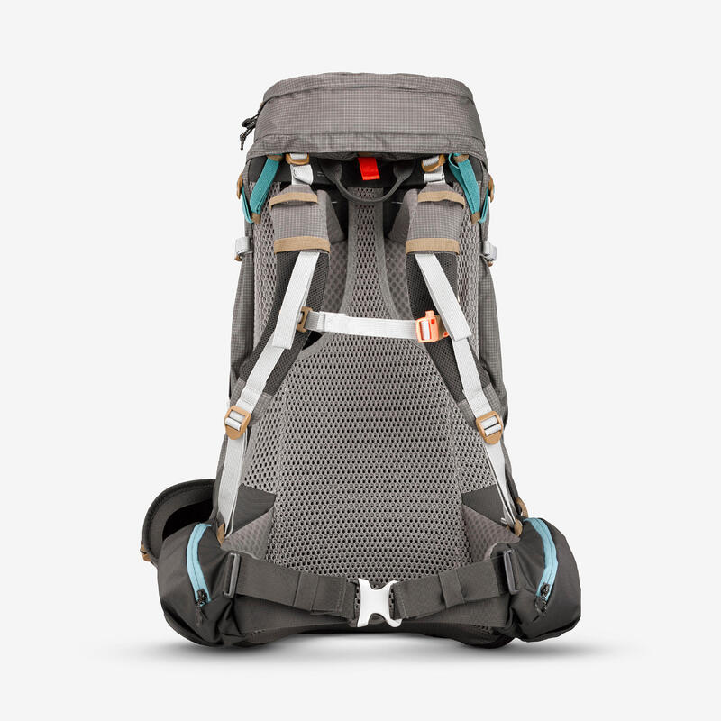 Rucsac Trekking la munte cu husă ploaie MT500 Air 55+10L Gri Damă