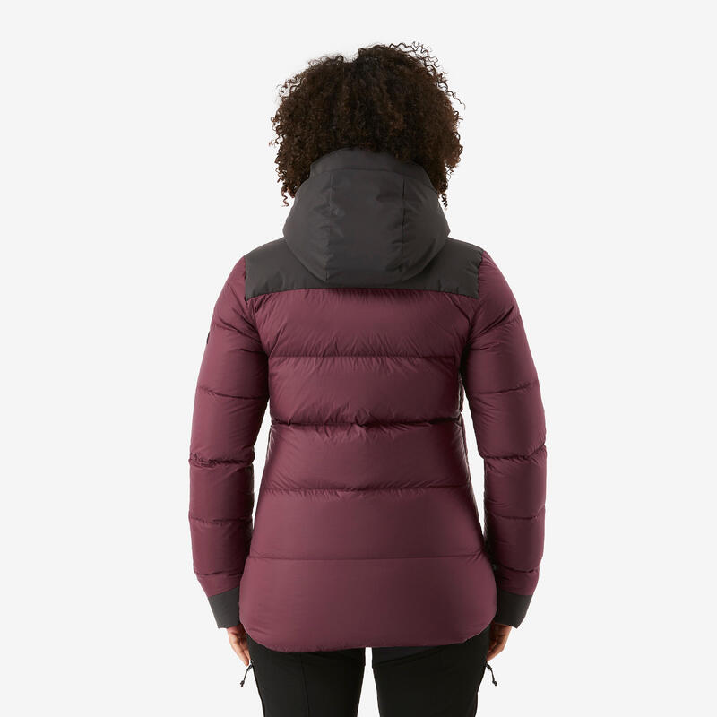 Daunenjacke Damen Kapuze warm bis -20 °C Trekking - MT900 bordeauxrot 