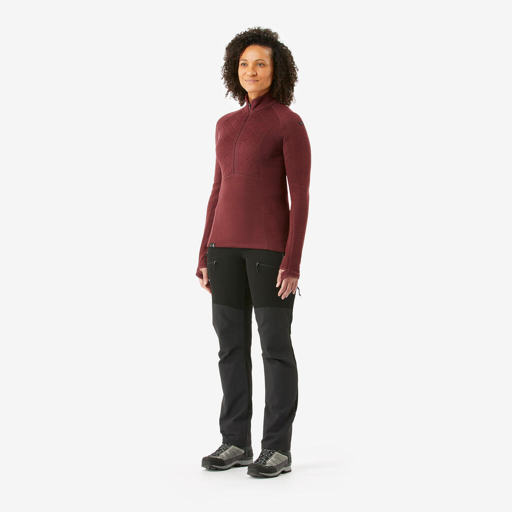 Women's Merino Wool Long-Sleeved Trekking T-Shirt - MT900