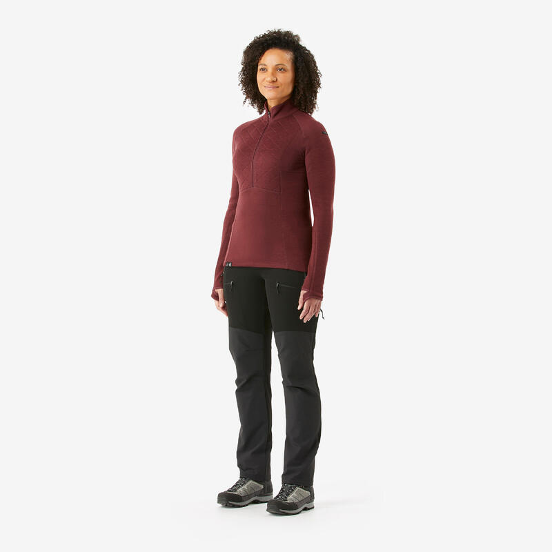 Merino trekkingshirt met lange mouwen voor dames MT900