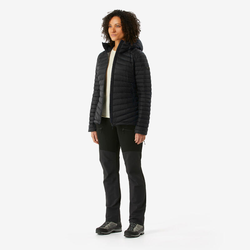 Daunenjacke Damen Kapuze bis -5 °C Trekking - MT100 