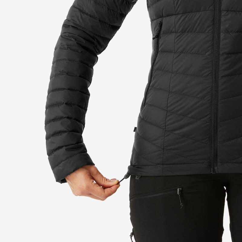 Geacă cu umplutură de puf Trekking la munte MT100 -5°C Negru Damă