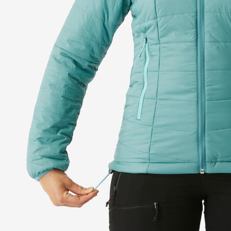 Куртка-пуховик для треккинга в горах при температуре до –5°C с капюшоном синтет. женская MT100 
