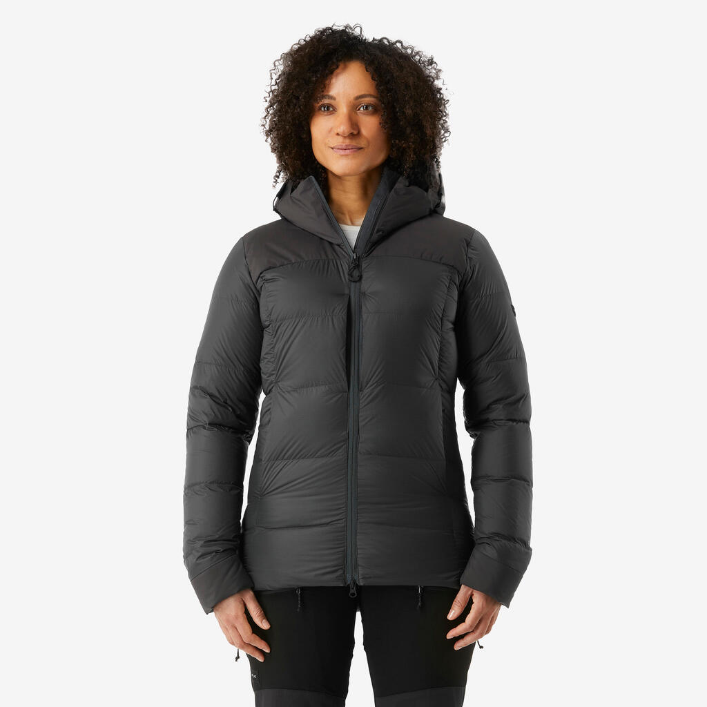 Daunenjacke Damen Kapuze warm bis -20 °C Trekking - MT900 bordeauxrot 