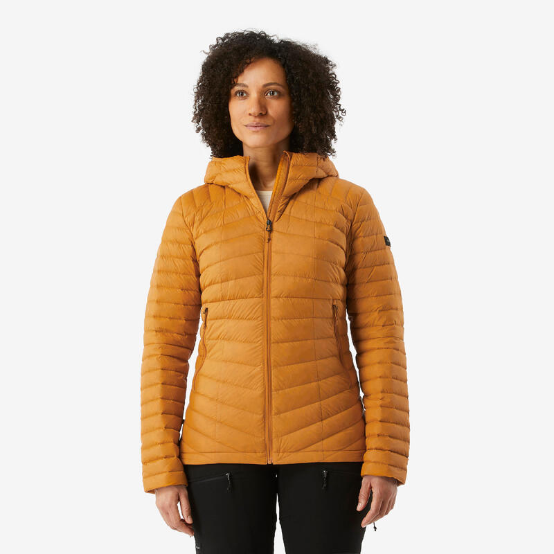 Daunenjacke Damen Kapuze bis -5 °C Trekking - MT100 