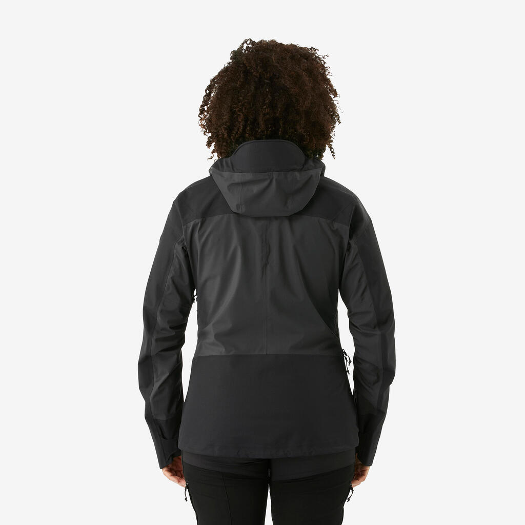 Regenjacke Damen wasserdicht 20.000 mm Wassersäule Trekking - MT900 schwarz 