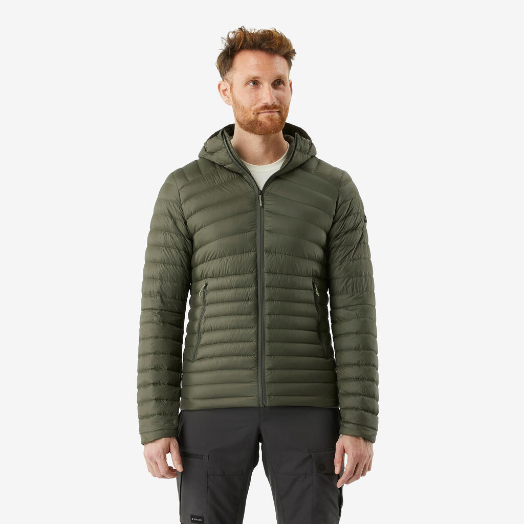 Men’s hiking hooded down jacket -5°C MH100 - Blue