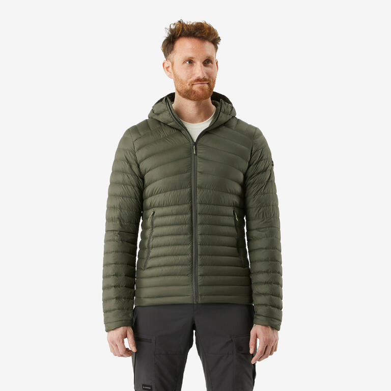 Men's Hooded Down Hiking Jacket -5°C MT100 Green