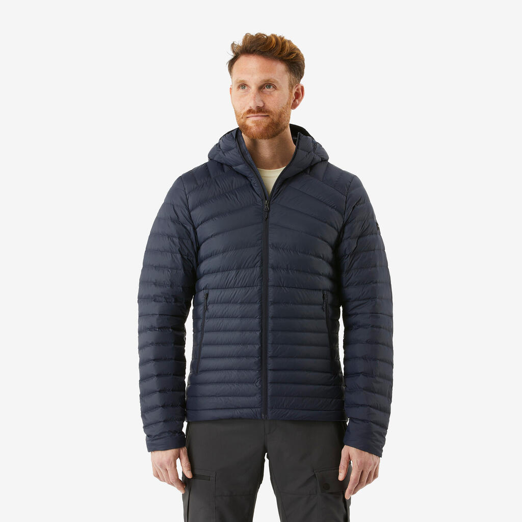 Doudoune à capuche de randonnée -5°C homme, MT100 bleu