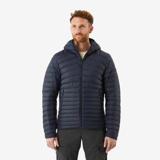 Doudoune à capuche de randonnée -5°C homme, MT100 bleu