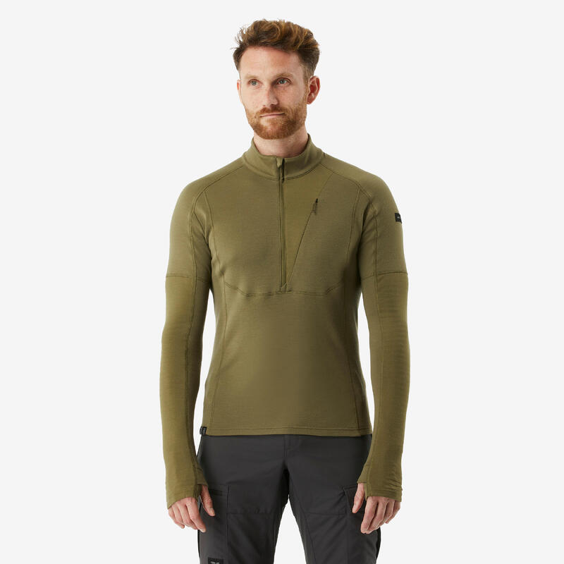 Trekkingshirt met lange mouwen voor heren MT900 merinowol