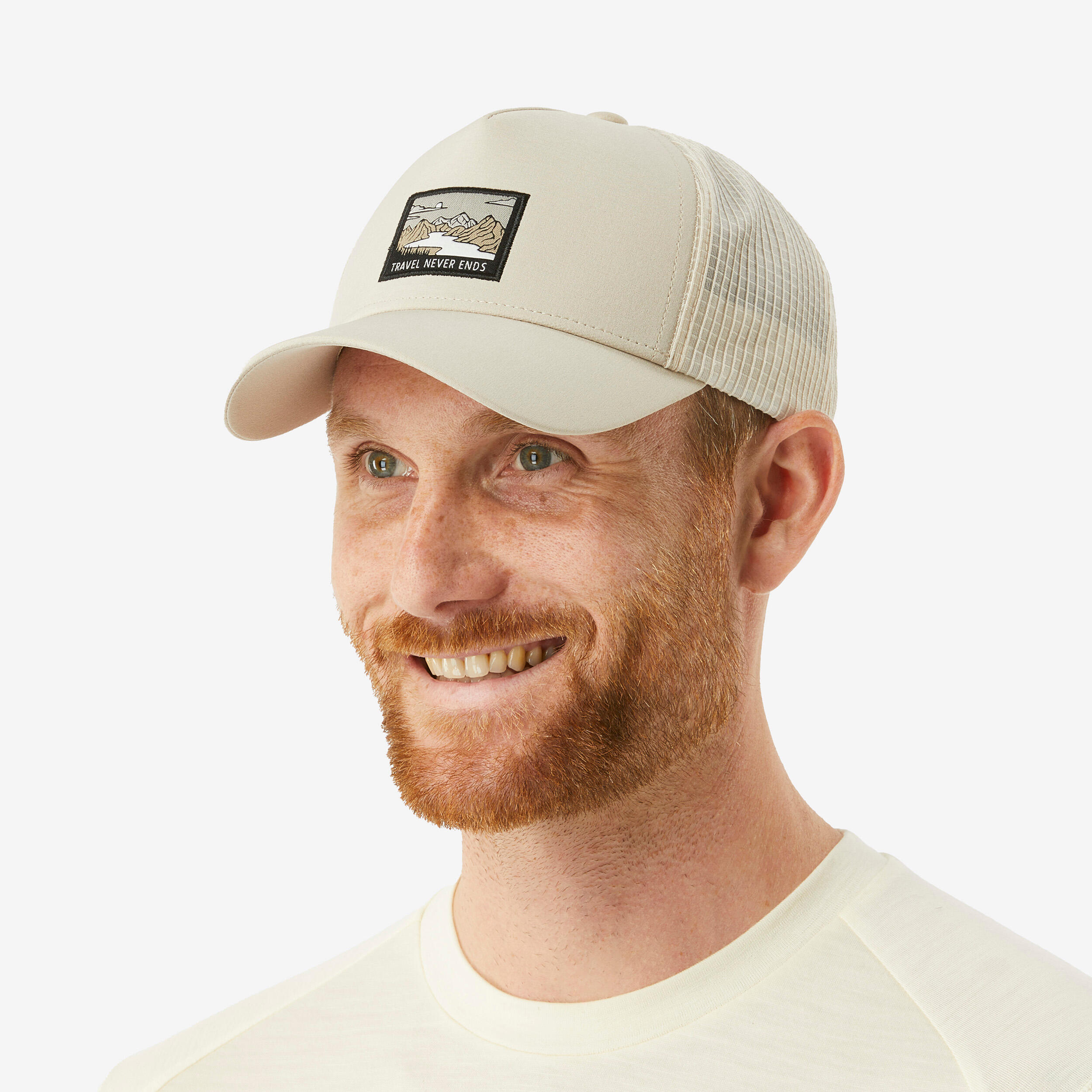 Forclaz - Casquette Travel 500 Trucker Grise - Casquette - Sac A Dos Accessoires Randonnee Trek - Beige - Taille Unique - Decathlon