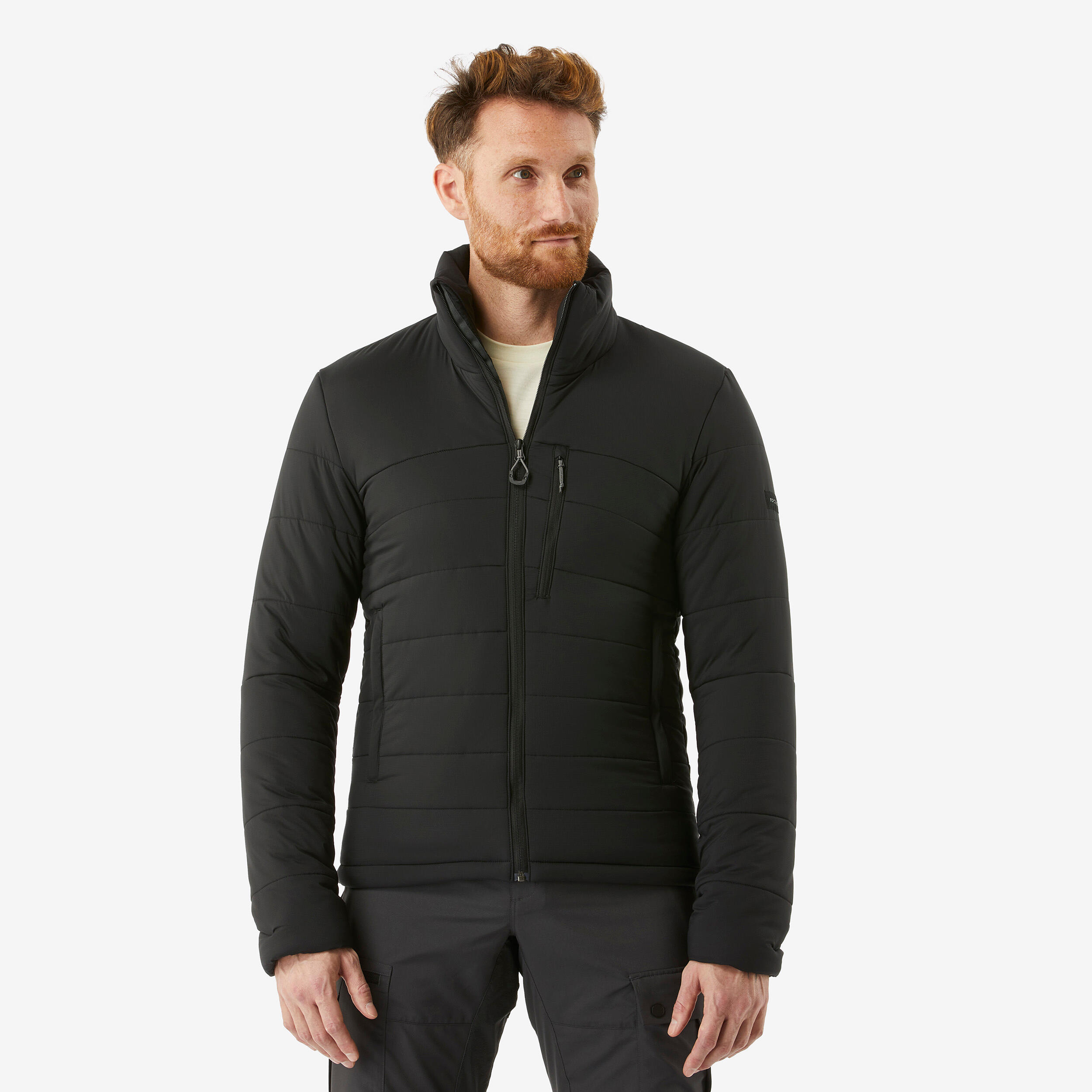 FORCLAZ Men's Synthetic Mountain Trekking Padded Jacket - TREK 500 -10°C Black