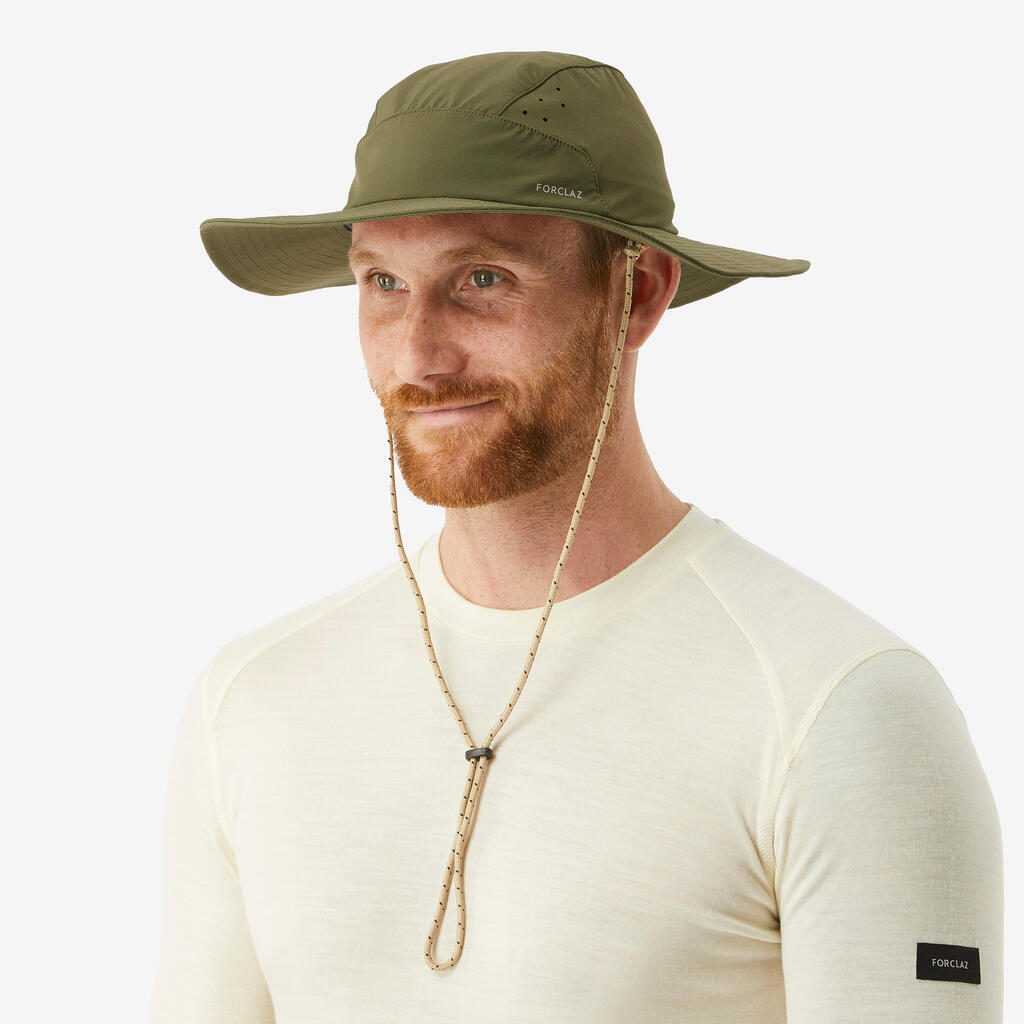 Pánsky trekingový klobúk MT500 s ochranou proti UV béžový