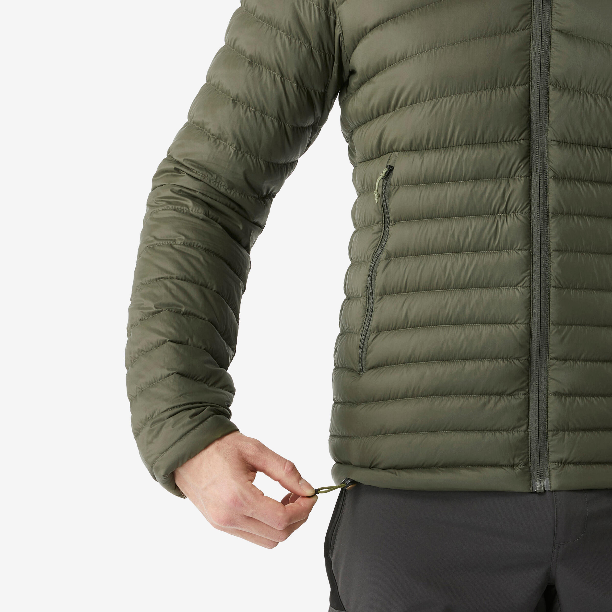 Men’s Down Hiking Jacket with Hood – MT 100 - FORCLAZ