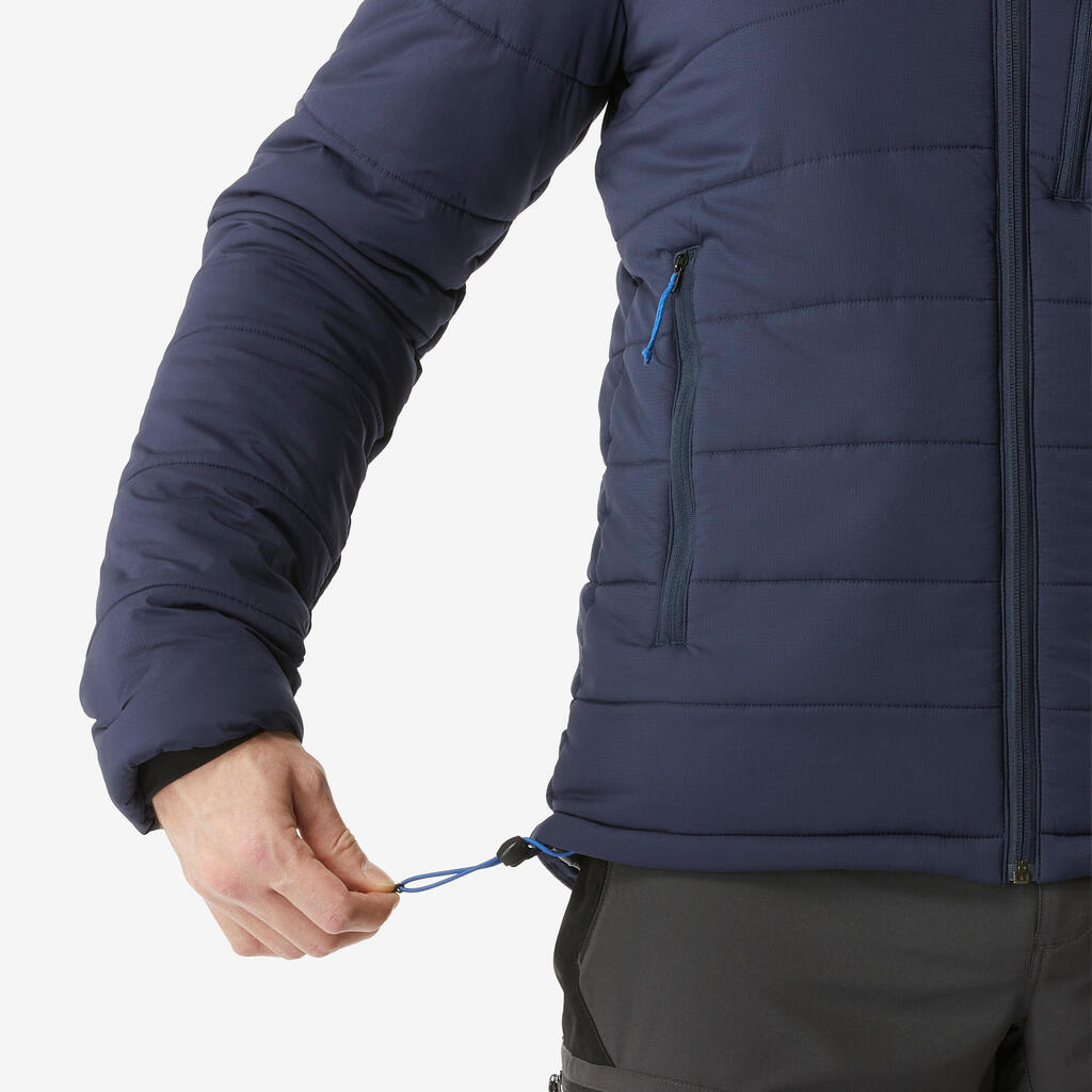 Wattierte Jacke Herren mit Kapuze bis -10 °C - Trek 500 blau 
