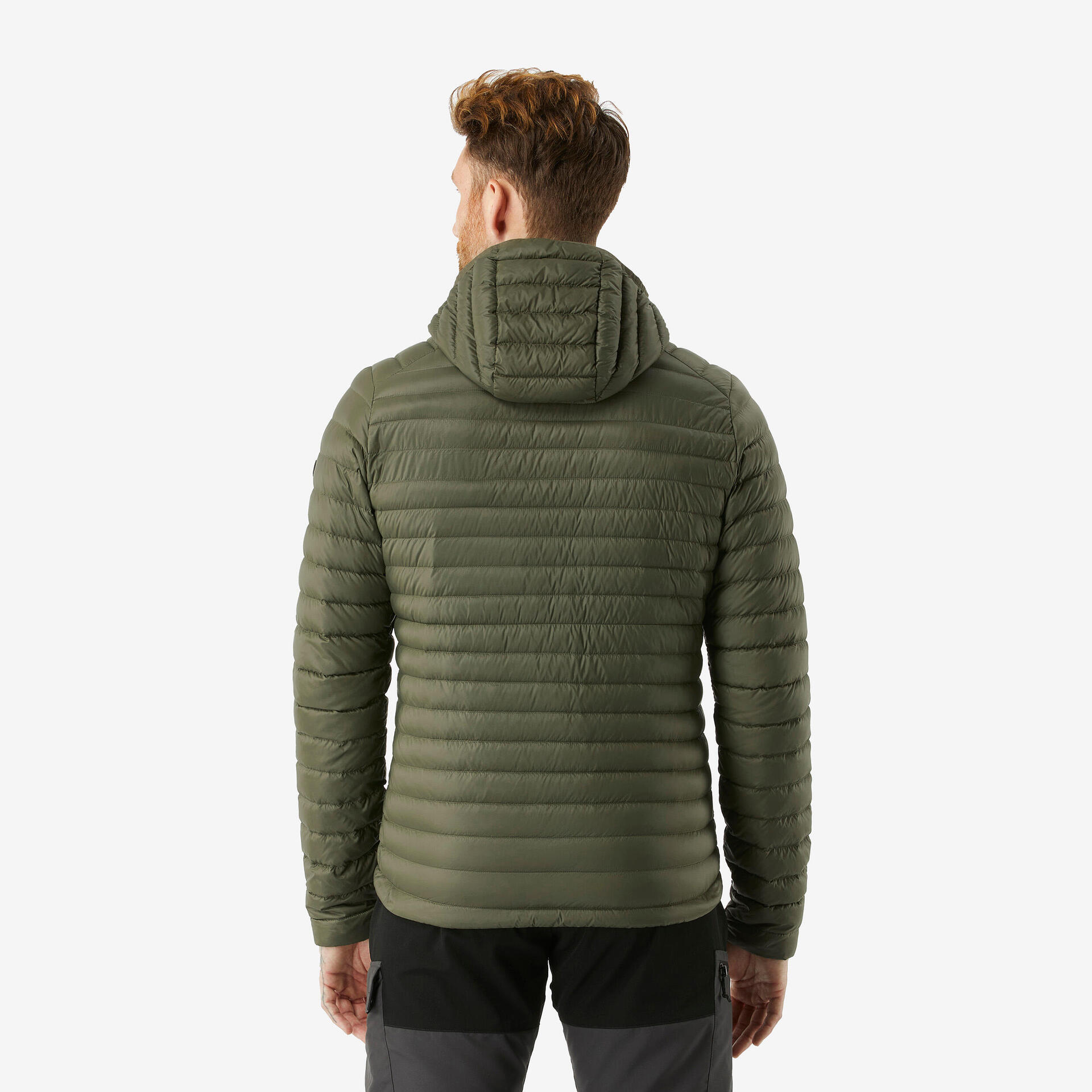 Down Jacket Trekking Pria MT100 -5 °C Hijau Khaki