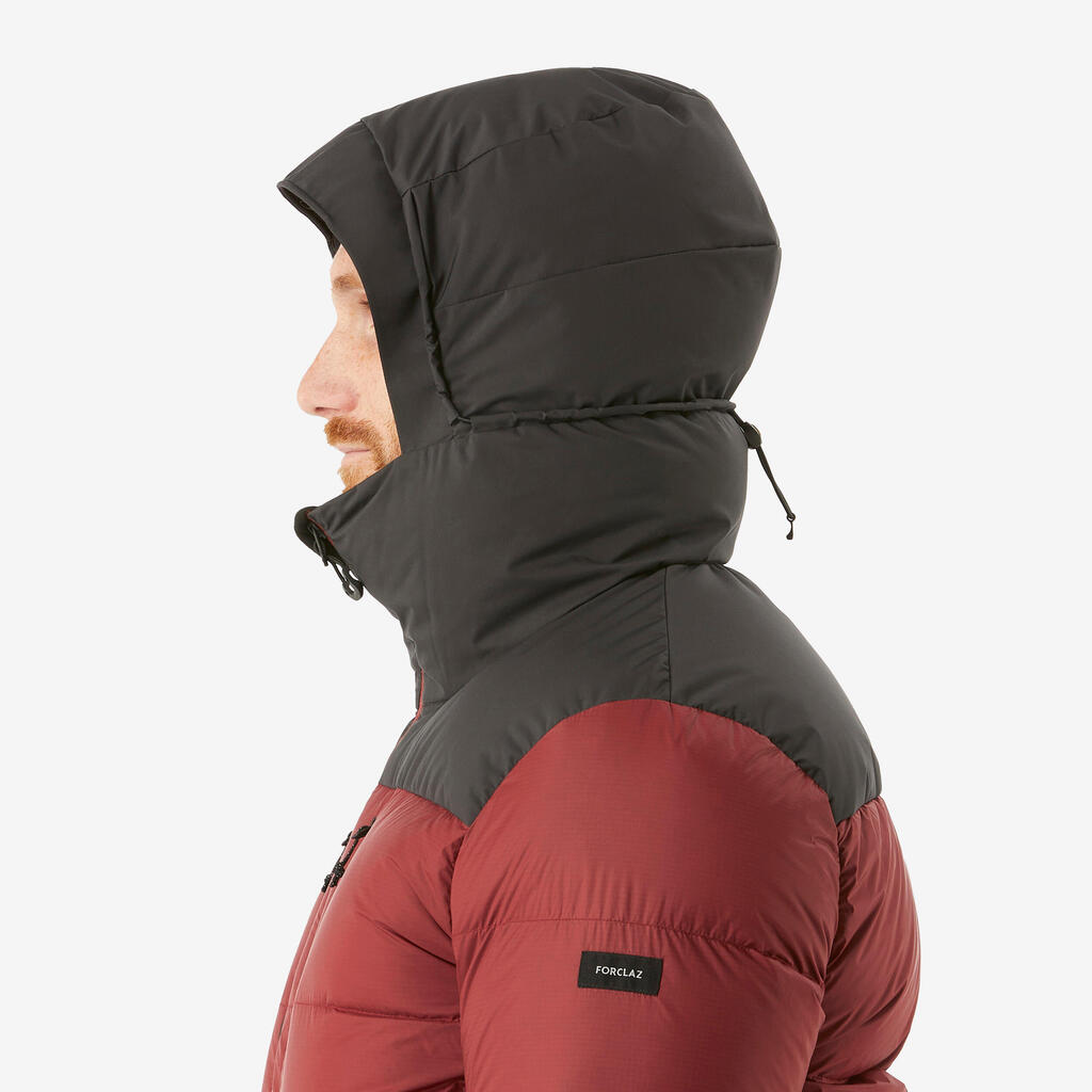 Daunenjacke Herren Kapuze bis -20 °C Trekking - MT900 rot