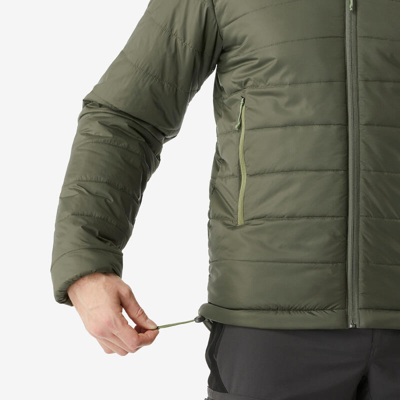 Doudoune de trek synthétique à capuche homme, MT100 - 5°C vert