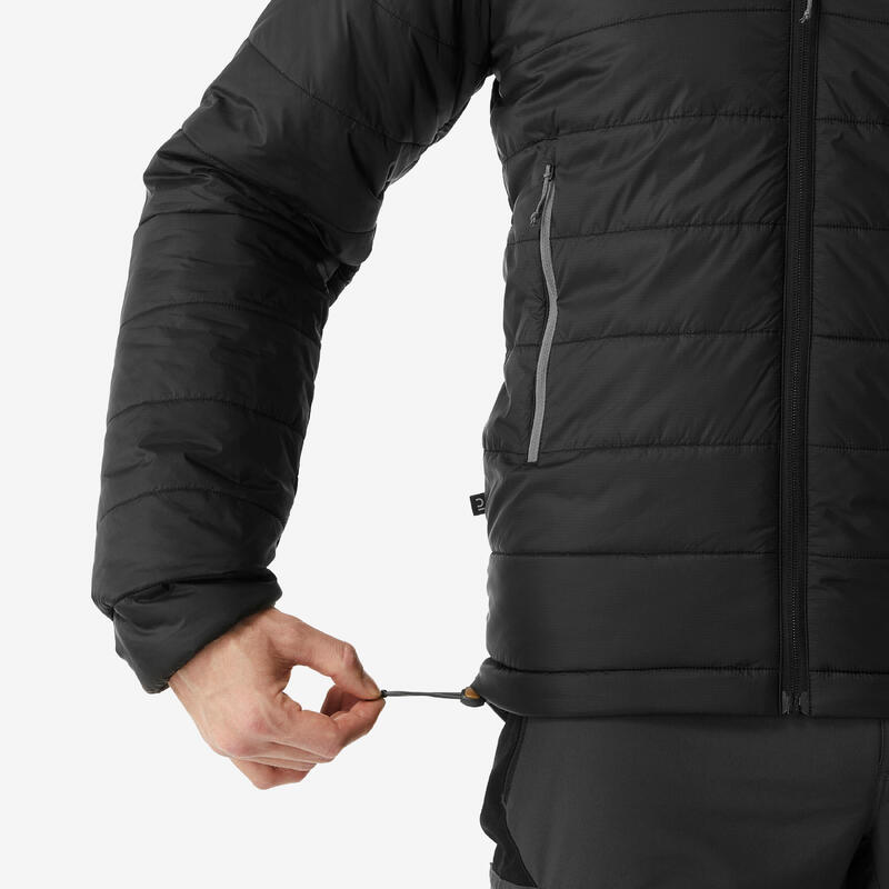 Doudoune de trek synthétique à capuche homme, MT100 - 5°C noir