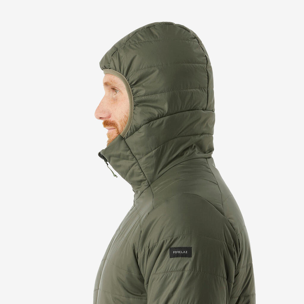 PARKA ACOLCHADA SINTÉTICA CON GORRO SENDERISMO MONTAÑA HOMBRE MT100 - 5 °C