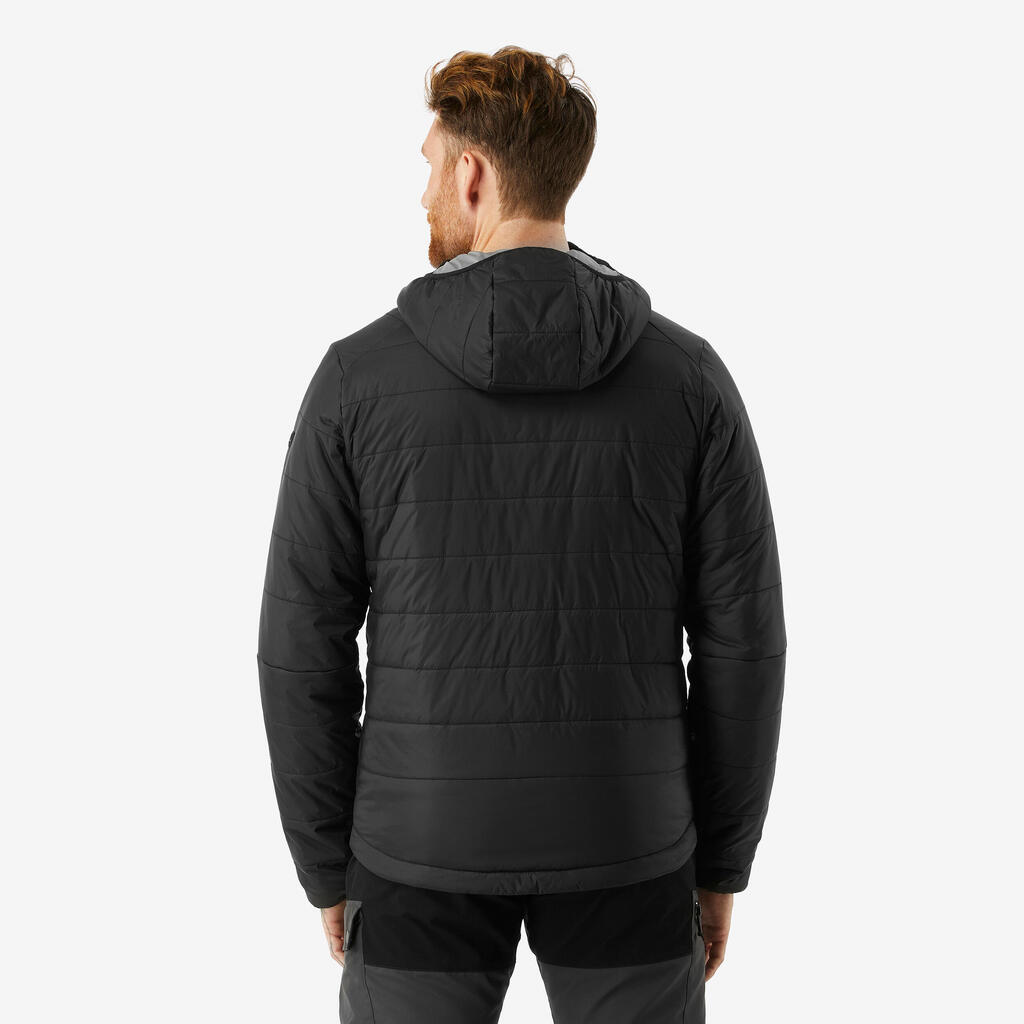 Doudoune de trek synthétique à capuche homme, MT100 - 5°C bleu