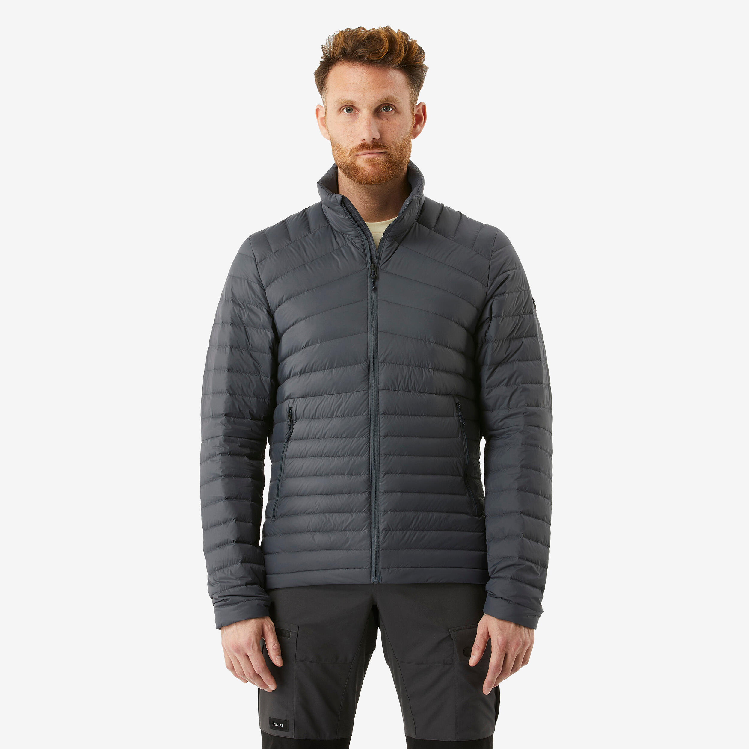 Manteau de randonnee en duvet avec capuchon homme MT 100 SPia Fonc Forclaz Decathlon