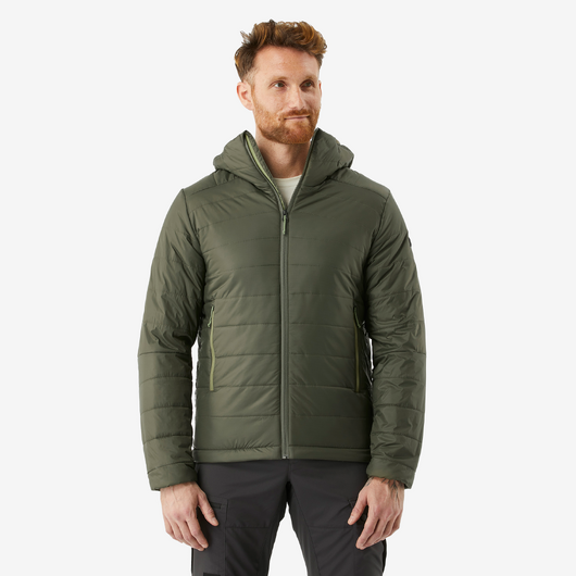 Doudoune synthétique à capuche de trek montagne - Kaki - MT100 - 5 °C - Homme